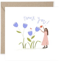 A beautifully illustrated "thank you" card from Georgia May Designs.