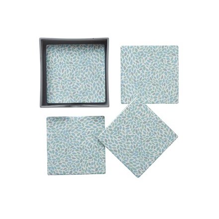 Aqua Mosaic Coasters, Set of 4