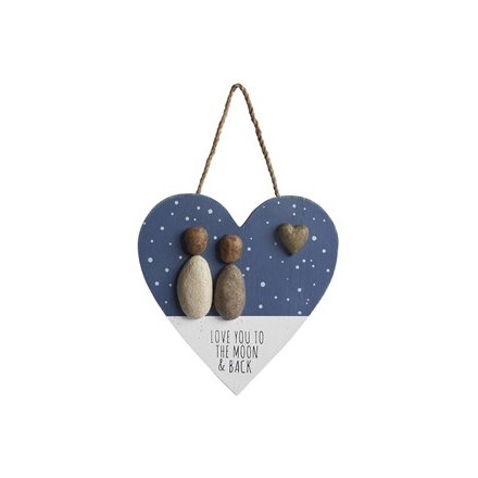 Pebble Heart Hanging Decoration