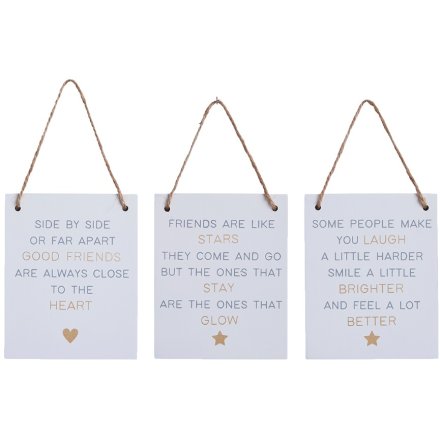 Small Friendship Sign, 3 Assorted