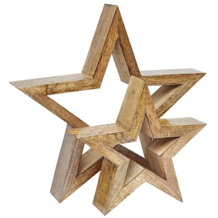 Set of 2 Wooden Nesting Stars