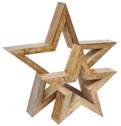 2 Rustic Wooden Nesting Stars