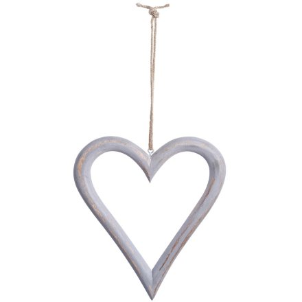 Grey hanging heart