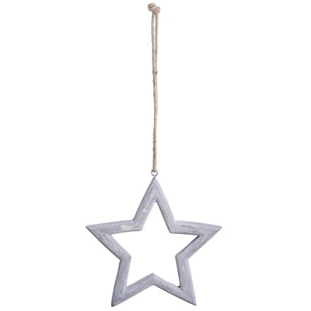 Antique Grey Hanging Star Decoration
