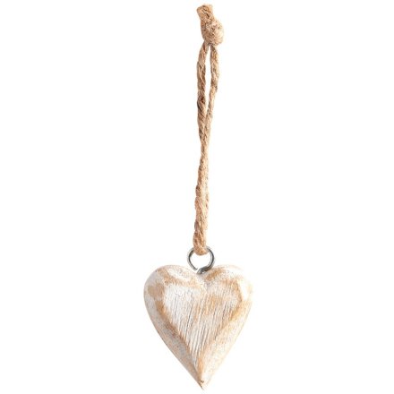Mini Natural Wood Heart Decoration