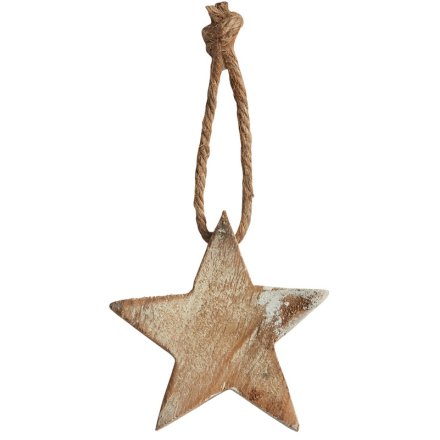 Wooden Star Decoration, 6cm