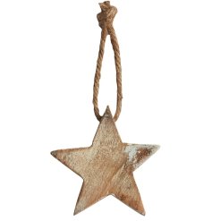 A charming wooden star decorative token that would be perfect for wedding and event favours. 