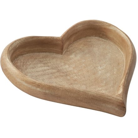 Large Wooden Heart Tray