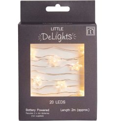 A string of 20 star shaped LED lights.