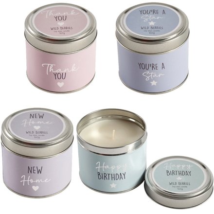Occasions Candle In Tin, 4 Assorted