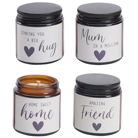 Candle In A Jar, 4 Assorted 