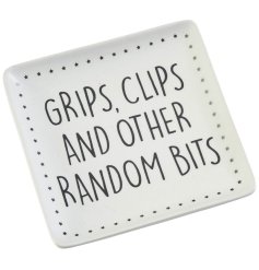 'grips, Clips And Other ...' Trinket Dish storage tray.