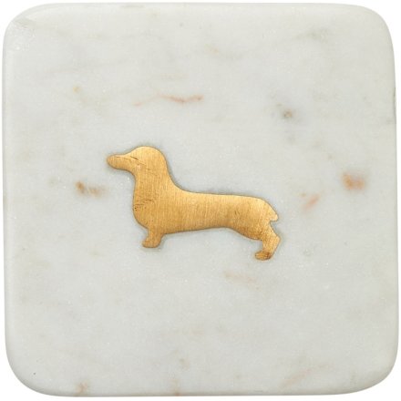 Gold Dachshund Coaster