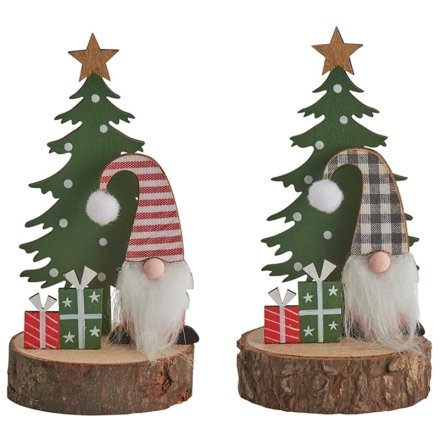 Santa, Tree & Presents Decoration, 2 Assorted