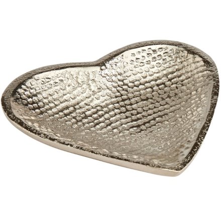 Textured Metal Heart Dish, 10cm