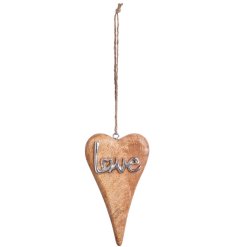 Wood And Silvered Metal Love Heart