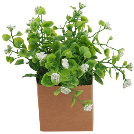 White Floral Faux Plant