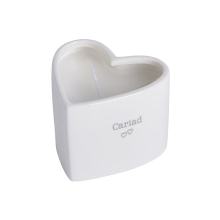 Welsh "Cariad" Heart Shape Candle In Pot