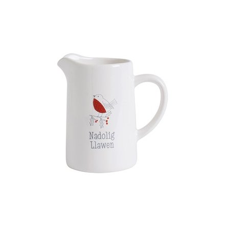 Welsh "Merry Christmas" Festive Jug, 11cm