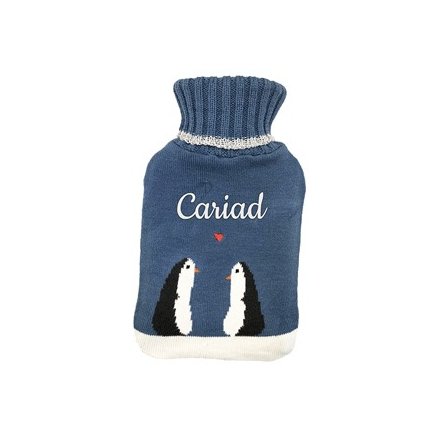 Welsh "Cariad" Penguins Hot Water Bottle