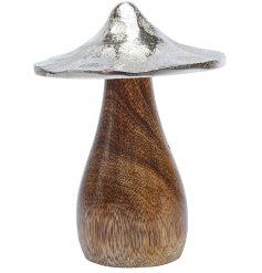 A stunning decorative mushroom ornament made from Perugia wood with a hammered aluminium top.