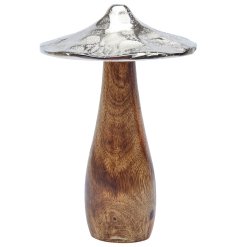 Create your own winter wonderland with this stylish wooden mushroom. Complete with a stunning silver top