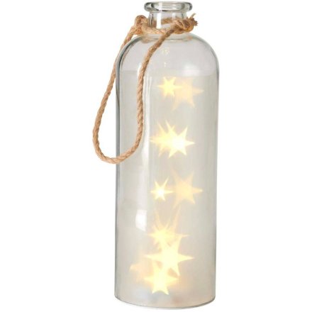 LED Stars in Glass Bottle