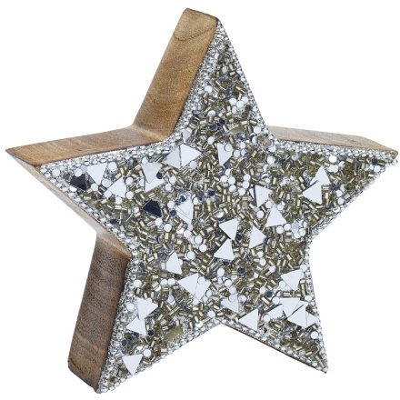 Silver Mosaic Star, 13cm