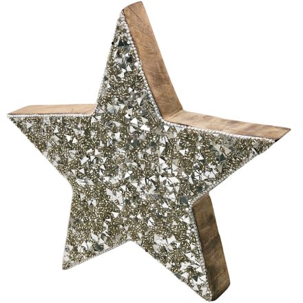 Mosaic Silver Star, 25cm 