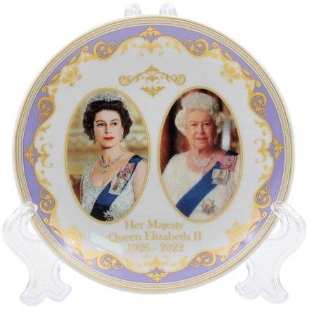 HM Queen Elizabeth II Plate & Stand