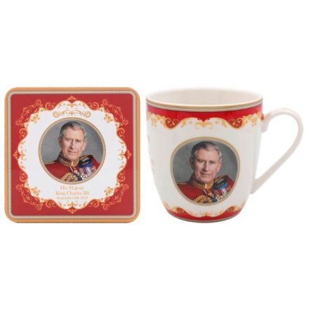 HM King Charles III Mug & Coaster Set