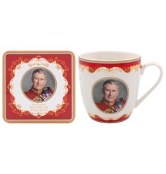 A beautiful mug and coaster set in honour of King Charles III new reign.