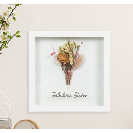 'Fabulous Sister" Flower Plaque, 20cm