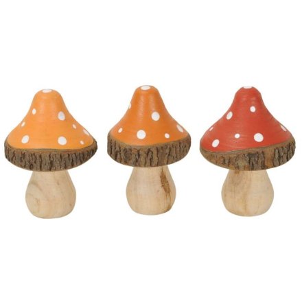 Colourful Mushrooms, 10cm 3 Asrtd 