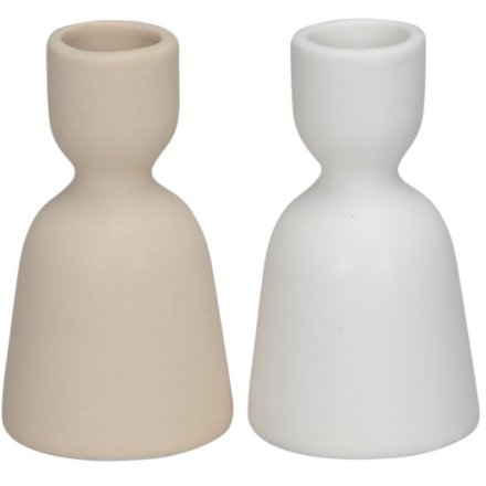 Porcelain Candle Holder, 2 Assorted