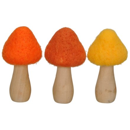 Bright Textured Mushrooms, 3 Assorted