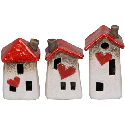 Crooked House Decorations, 8.5cm, 3 Assorted