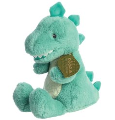 A bright and colourful soft toy with Ryker Rex dragon character design.