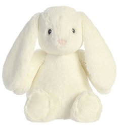 A large soft toy in a soft and cuddly white fabric featuring Dewey rabbit character design with little pink nose. 