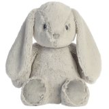 An adorable soft toy with Dewey rabbit character in a dusky grey design featuring a sweet little nose and floppy ears. 