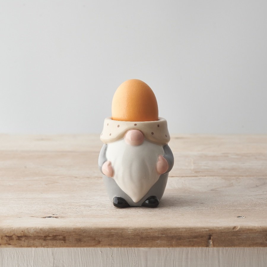 Enjoy your eggs as you like in this charming and unique ceramic gonk egg cup with a polka dot design. 