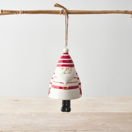 Spread holiday cheer with our adorable striped Santa ornament. A must-have for your Christmas tree!