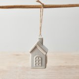 Hang on your tree or display as a stand alone piece. Beautifully crafted with cosy cottage details and natural glaze