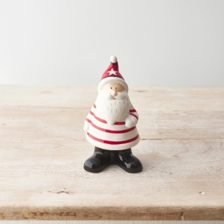 Standing Star Santa Ornament, 10cm