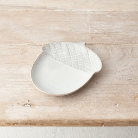Natural Ceramic Acorn Dish, 16cm