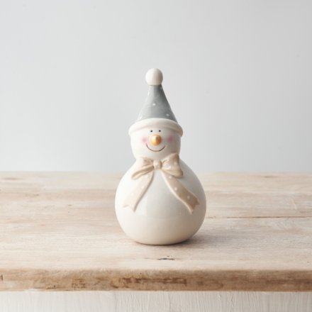 Dotty Snowman Decoration, 15.5cm