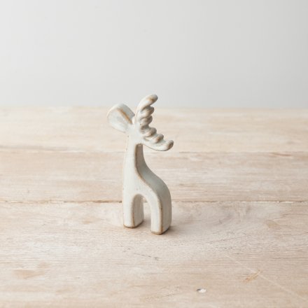 Contemporary Reindeer Ornament, 11.5cm