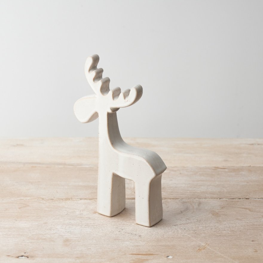 Ceramic Reindeer Decoration, 20cm