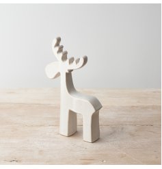 A natural reindeer ornament for the stylish home. 