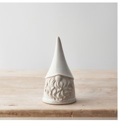 A simple and stylish ceramic gonk ornament in natural tones. 